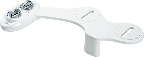 Luxe Bidet Neo 185 (Elite) Non-Electric Bidet Toilet Attachment w/ Self-cleaning Dual Nozzle and Easy Water Pressure Adjustment for Sanitary and Feminine Wash (White and White)