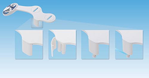 Luxe Bidet Neo 185 (Elite) Non-Electric Bidet Toilet Attachment w/ Self-cleaning Dual Nozzle and Easy Water Pressure Adjustment for Sanitary and Feminine Wash (White and White)