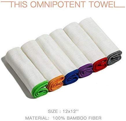 100% Bamboo Kitchen Dish Cloths,White Washcloths Dish Towels,Dish Rags(12 x 12 Inch), Ultra Absorbent Better Than Cotton (White-1 Pack)