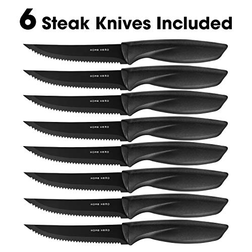 Stainless Steel Knife Set with Block - 13 Kitchen Knives Set Chef Knife Set  with Knife Sharpener, 6 Steak Knives, Bonus Peeler Scissors Cheese Pizza  Knife and Acrylic Stand by Home Hero - Shop - TexasRealFood