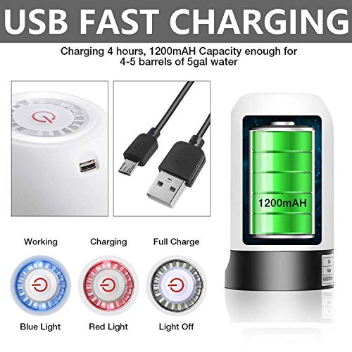 Water Bottle Dispenser, YOMYM Water Bottle Pump USB Charging Automatic Drinking Water Pump Portable Electric Water Dispenser Water Bottle Switch for Universal 5 Gallon Bottle