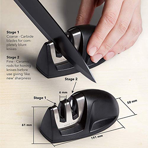 Stainless Steel Knife Set with Block - 13 Kitchen Knives Set Chef Knife Set with Knife Sharpener, 6 Steak Knives, Bonus Peeler Scissors Cheese Pizza Knife and Acrylic Stand by Home Hero