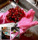 Magic Dishwashing Cleaning Sponge Gloves Reusable Silicone Brush Scrubber Gloves Heat Resistant for Dishwashing Kitchen Bathroom Cleaning Pet Hair Care Car Washing (Green)